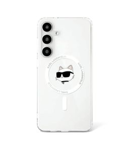 KARL LAGERFELD case for SAMSUNG S25 Plus KLHMS25MHLSCHH (Magnetic IML Metal Choupette Head) white