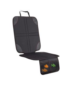 Protective mat for car seat with organizer black