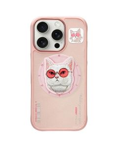 NIMMY case GLASSES COOL CAT compatible with MagSafe for IPHONE 16 Pro pink