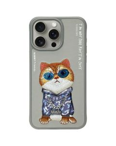 NIMMY case GLASSES COOL CAT for IPHONE 15 Pro gray