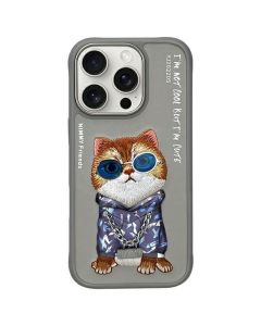 NIMMY case GLASSES COOL CAT for IPHONE 16 Pro gray