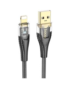 Cable USB A to Lightning Hoco 2 4A 1 2 m U121 black transparent