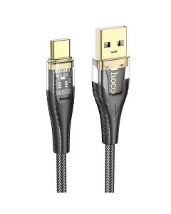 Cable USB A to USB C Hoco 2 4A 1 2 m U121 black transparent