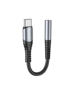 HOCO adapter AUX Jack 3 5 mm (female) to USB C (male) LS33 metal gray