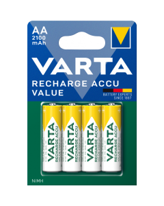 Rechargeable NiMH Batteries Varta, AA / LR6, 2100mAh, 4-Pack