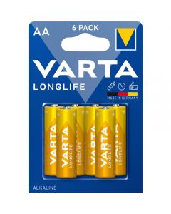 Alkaline Batteries Varta Longlife, AA / LR6, 1.5V, 6-Pack