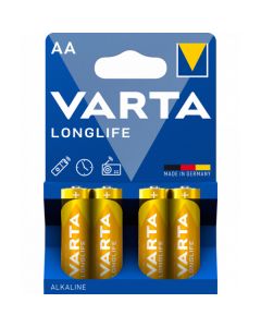 Alkaline Batteries Varta Longlife, AA / LR6, 1.5V, 4-Pack