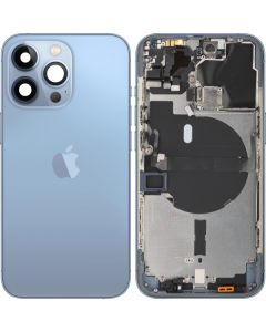 Battery Cover with Middle Frame for Apple iPhone 13 Pro, Sierra Blue, Pulled (Grade A) 