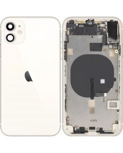 Battery Cover with Middle Frame for Apple iPhone 11, White, Pulled (Grade A) 