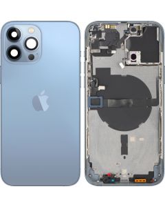 Battery Cover with Middle Frame for Apple iPhone 13 Pro Max, Sierra Blue, Pulled (Grade A) 