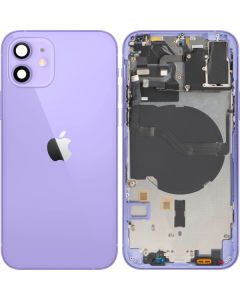 Battery Cover with Middle Frame for Apple iPhone 12, Purple, Pulled (Grade A) 