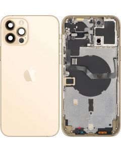 Battery Cover with Middle Frame for Apple iPhone 12 Pro Max, Gold, Pulled (Grade A) 