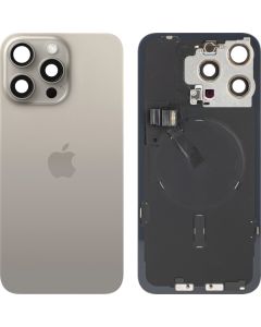 Battery Cover for Apple iPhone 15 Pro Max, Natural Titanium, Pulled (Grade A) 
