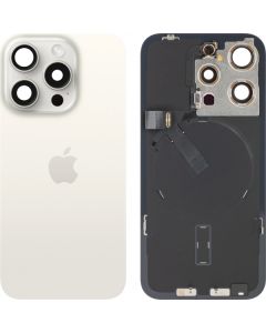 Battery Cover for Apple iPhone 15 Pro, White Titanium, Pulled (Grade A) 