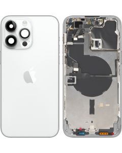 Battery Cover with Middle Frame for Apple iPhone 14 Pro Max, Silver, Pulled (Grade A) 