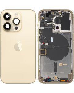 Battery Cover with Middle Frame for Apple iPhone 14 Pro, Gold, Pulled (Grade A) 