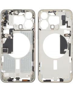 Middle Frame for Apple iPhone 15 Pro Max, White Titanium, Pulled (Grade A) 