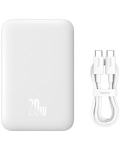 Powerbank Baseus Magnetic Mini, 6000mAh, 20W, PD + FQI, White 