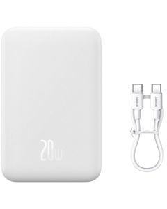 Powerbank Baseus Magnetic Mini, 20000mAh, 20W, PD + FQI, White PPCX150002 