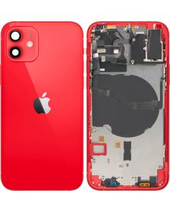 Battery Cover with Middle Frame for Apple iPhone 12, Red, Pulled (Grade A) 