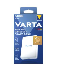 Powerbank Varta Mag Pro, 5000mAh, 12W, White 