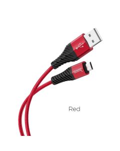 HOCO COOL charging data cable for Micro X38 1 metr red
