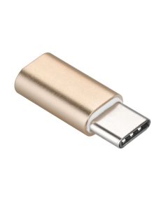 Adapter charger Micro USB / MicroUSB TYPE C gold
