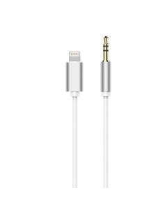 Adapter HF/audio for iPhone Lightning 8-pin + Jack 3 5mm white cable (male)