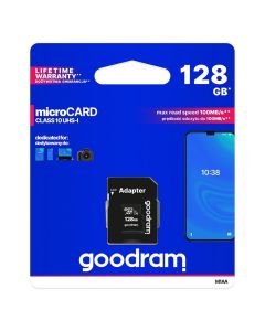 Memory Card GOODRAM microSD SD 128GB CLASS 10 UHS I 100MB/s with adapter