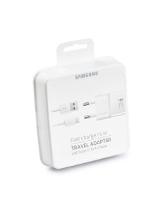 Original Wall Charger Samsung Fast Charge EP-TA20EWECGWW 2A Micro USB typ C white blister