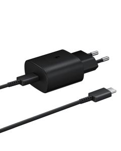 SAMSUNG original charger Type C + cable Type C to Type C PD 3A 25W EP-TA800XBEGWW black blister