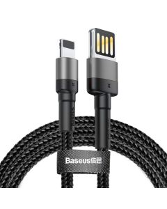 BASEUS cable Cafule for iPhone Lightning 8-pin 2 4A CALKLF-GG1 1m Grey-Black