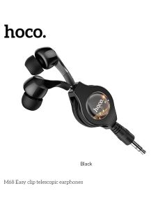 HOCO eaphones Easy clip telescopic M68 black