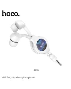 HOCO eaphones Easy clip telescopic M68 white