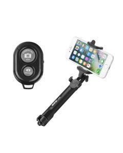 Combo selfie stick with tripod and remote control bluetooth black [For Him]