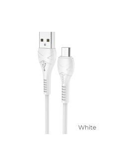 HOCO cable  Cool power charging data cable for Micro  1 meter white