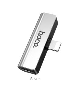 HOCO audio converter LS25 Digital for Iphone Lightning 8-pin - Jack 3 mm+Lightning 8-pin silver