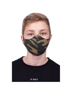 Profiled face mask for kids 8-12 - black camo