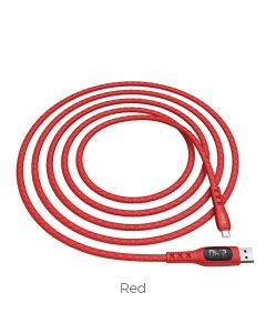 HOCO SELECTED Sentinel charging data cable with timing display Micro USB S6 red
