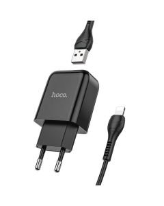 HOCO travel charger USB + cable for Lightning 8-pin 2A N2 Vigour black