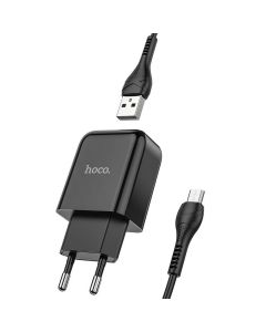 HOCO travel charger USB + cable Micro 2A N2 Vigour black