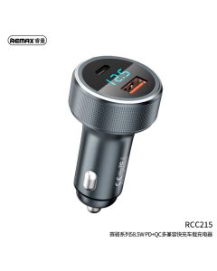 REMAX car charger Typ C Power Delivery 36W + USB QC 5A RCC215 silver