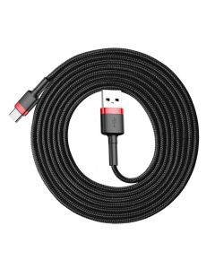 BASEUS cable USB Cafule to Type C 2A CATKLF-U91 3m Red-Black