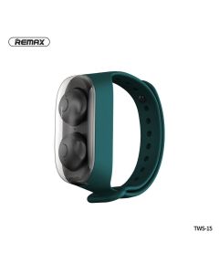 REMAX wireless stereo earbuds TWS-15 with docking station in smartband green