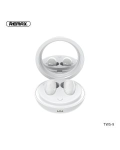 REMAX wireless stereo earbuds TWS-9 with docking station and mirror white