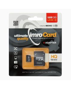 Memory Card Imro microSD 128GB with adapter UHS-3 100MB/s 4K