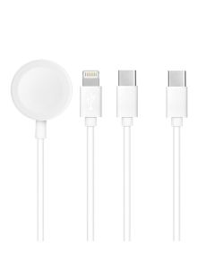 Cable Type C 3in1 for iPhone Lightning 8-pin + Typ C 2A + Apple Watch 3W 1A C3169 white