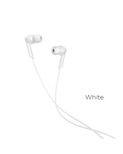HOCO wire earphones Jack 3 5 mm with microphone M72 white