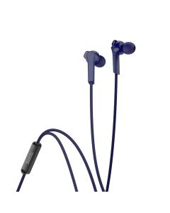HOCO wire earphones Jack 3 5 mm with microphone M72 blue