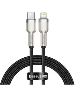 BASEUS cablel Type C for Apple Lightning 8-pin PD20W Power Delivery Cafule Metal Cable CATLJK-A01 1 meter black